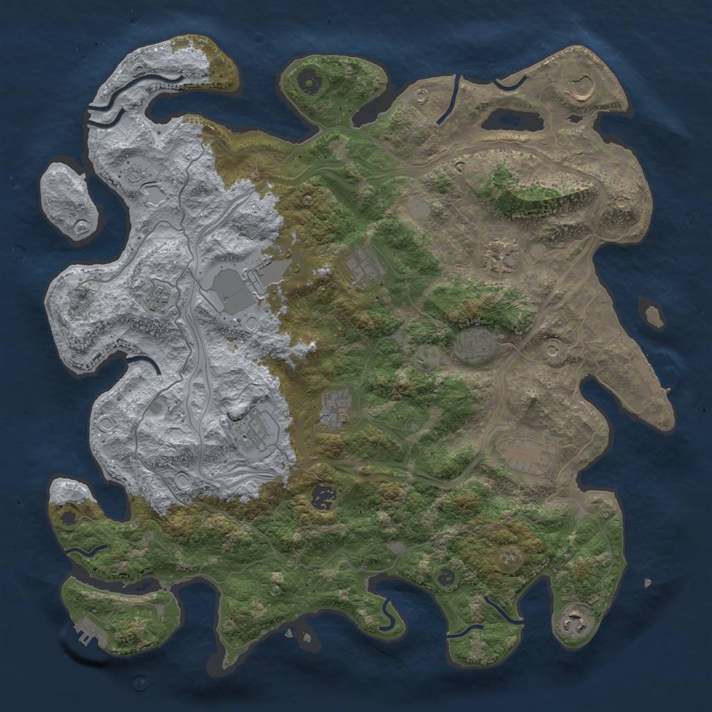 Rust Map: Procedural Map, Size: 4250, Seed: 764958135, 20 Monuments