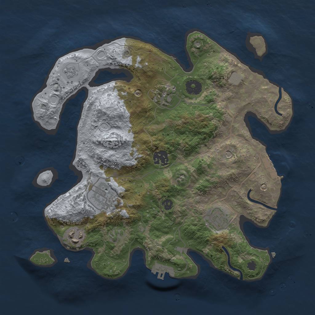 Rust Map: Procedural Map, Size: 3000, Seed: 26120, 14 Monuments