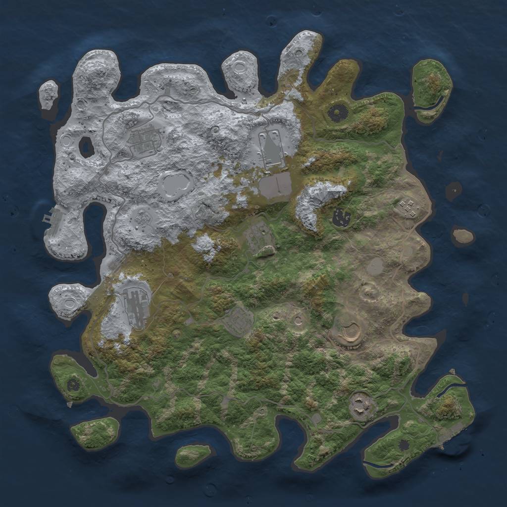 Rust Map: Procedural Map, Size: 4000, Seed: 5678, 18 Monuments