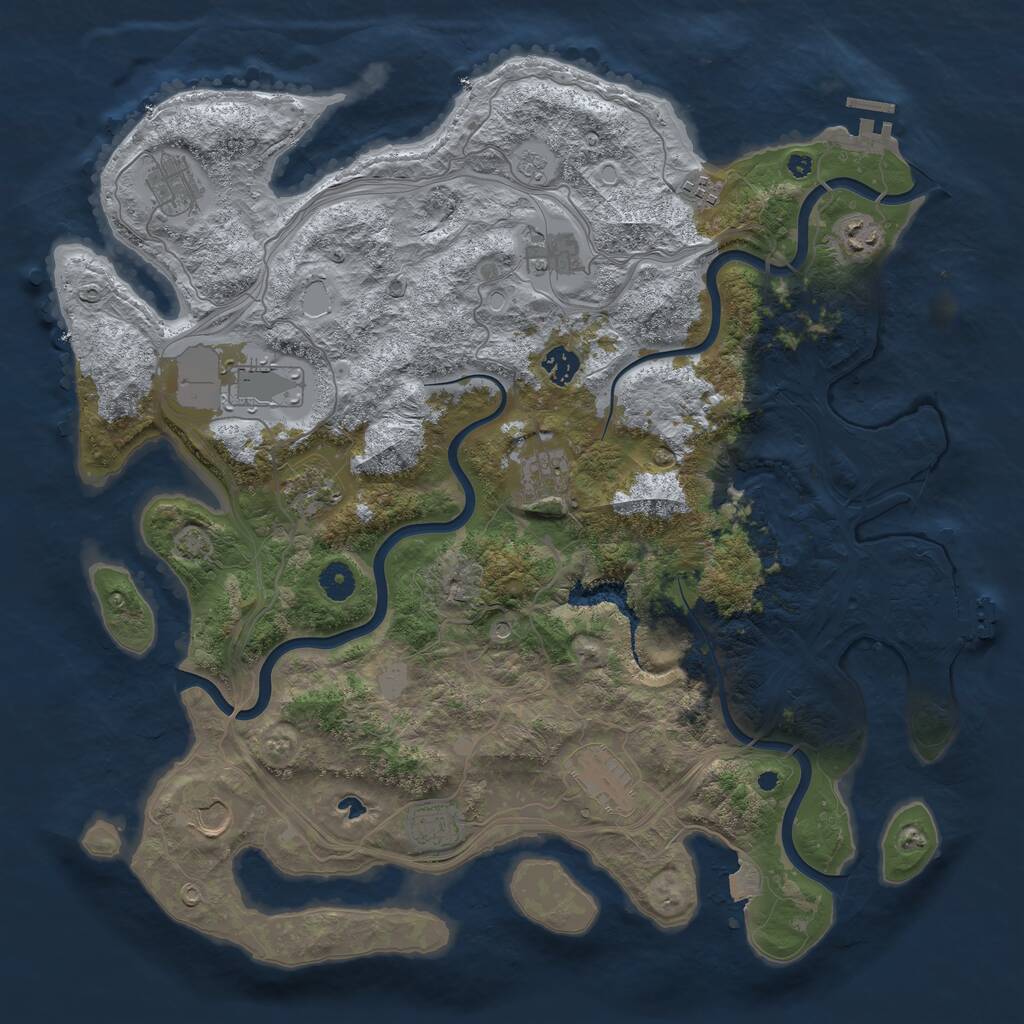 Rust Map: Procedural Map, Size: 4250, Seed: 507489792, 17 Monuments