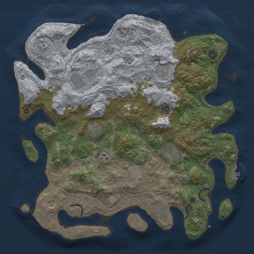 Rust Map: Procedural Map, Size: 4250, Seed: 507489792, 20 Monuments