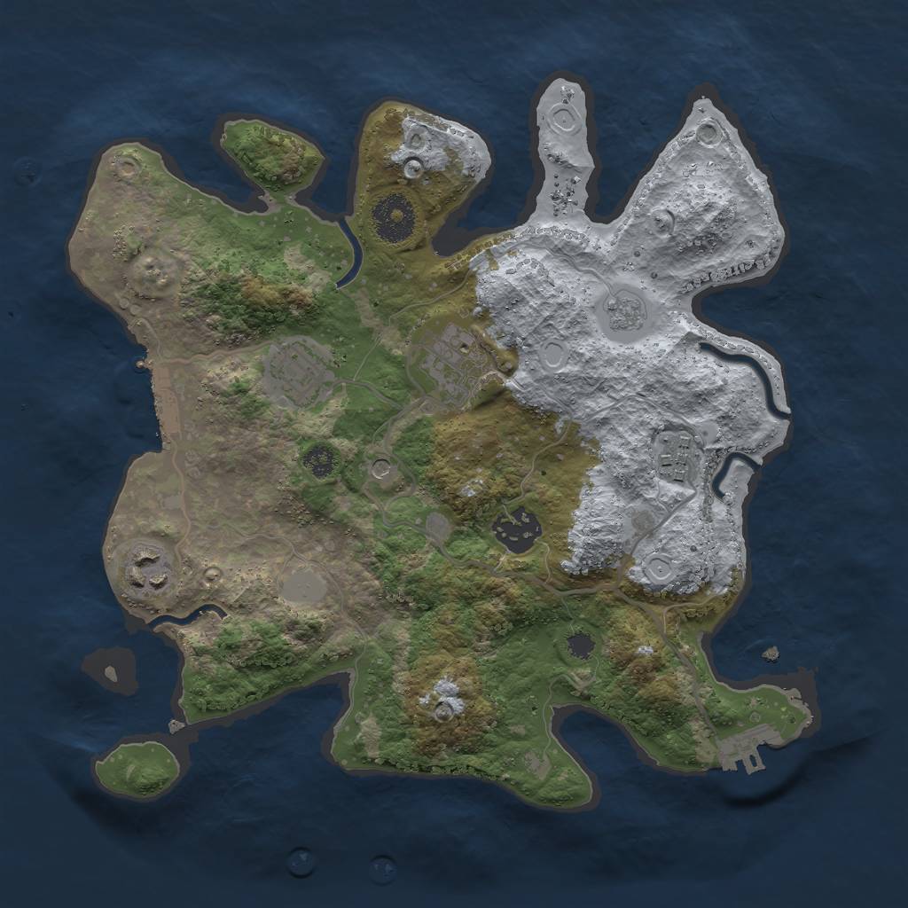Rust Map: Procedural Map, Size: 3000, Seed: 602034768, 14 Monuments