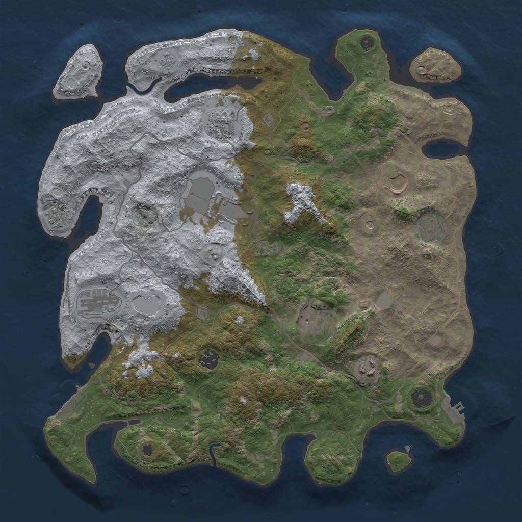 Rust Map: Procedural Map, Size: 4000, Seed: 1308019113, 18 Monuments