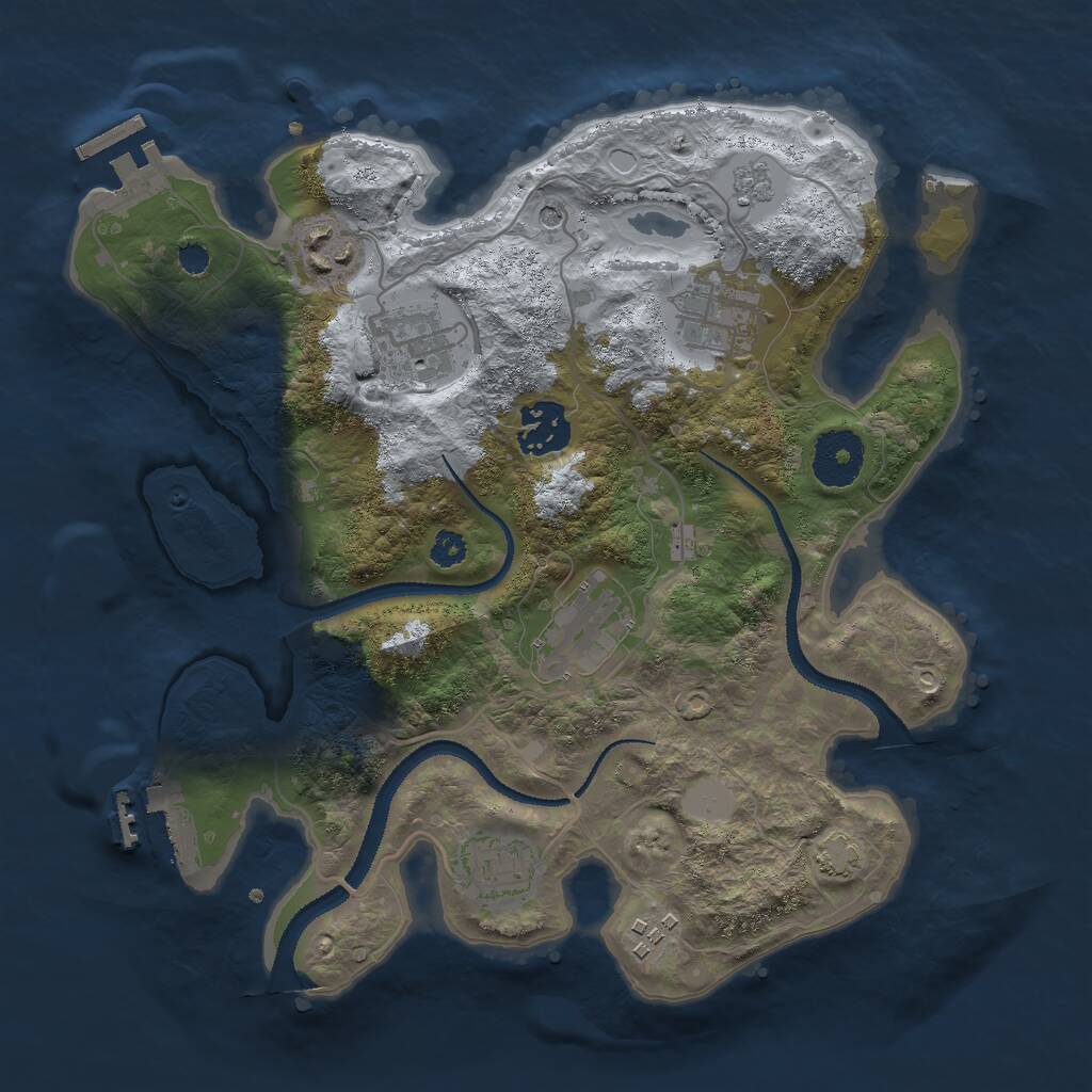 Rust Map: Procedural Map, Size: 3000, Seed: 2446012, 13 Monuments