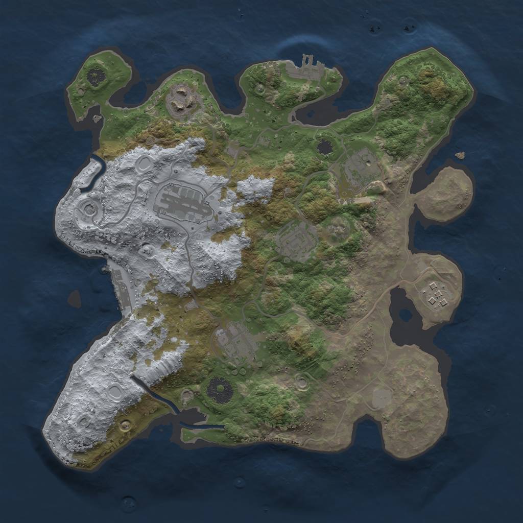 Rust Map: Procedural Map, Size: 3000, Seed: 5694172, 12 Monuments