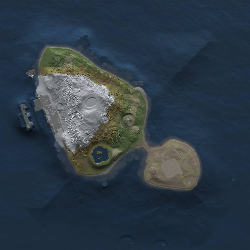 Rust Map: Procedural Map, Size: 1500, Seed: 1253298533, 2 Monuments