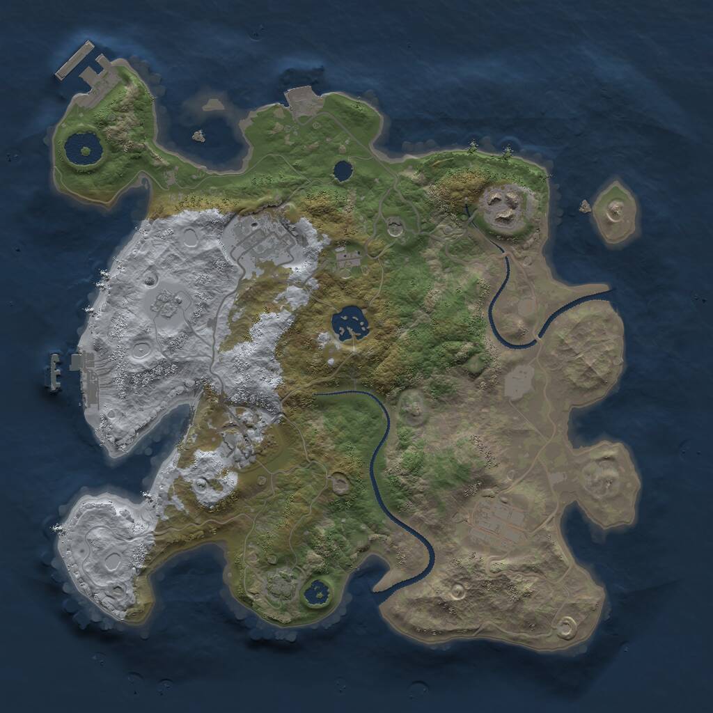 Rust Map: Procedural Map, Size: 3000, Seed: 1638135619, 11 Monuments