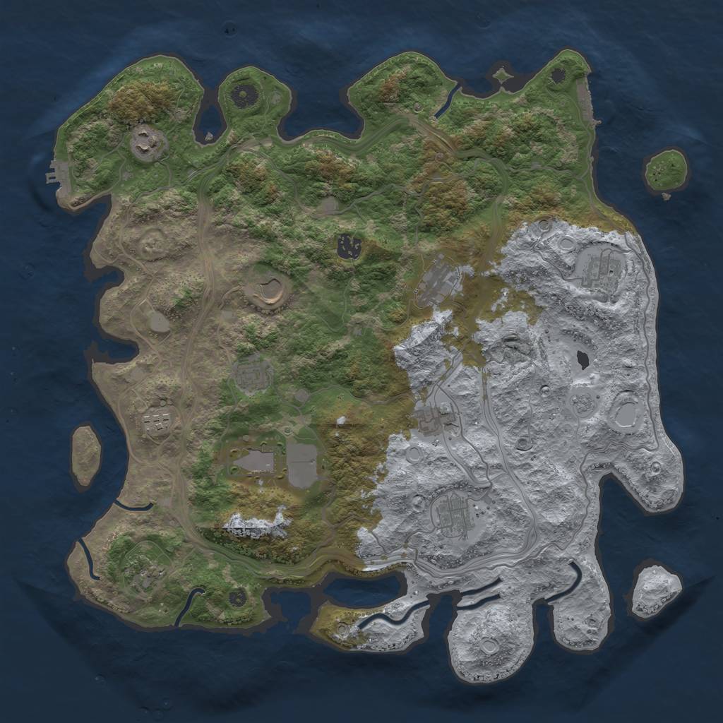Rust Map: Procedural Map, Size: 4250, Seed: 9786594, 20 Monuments