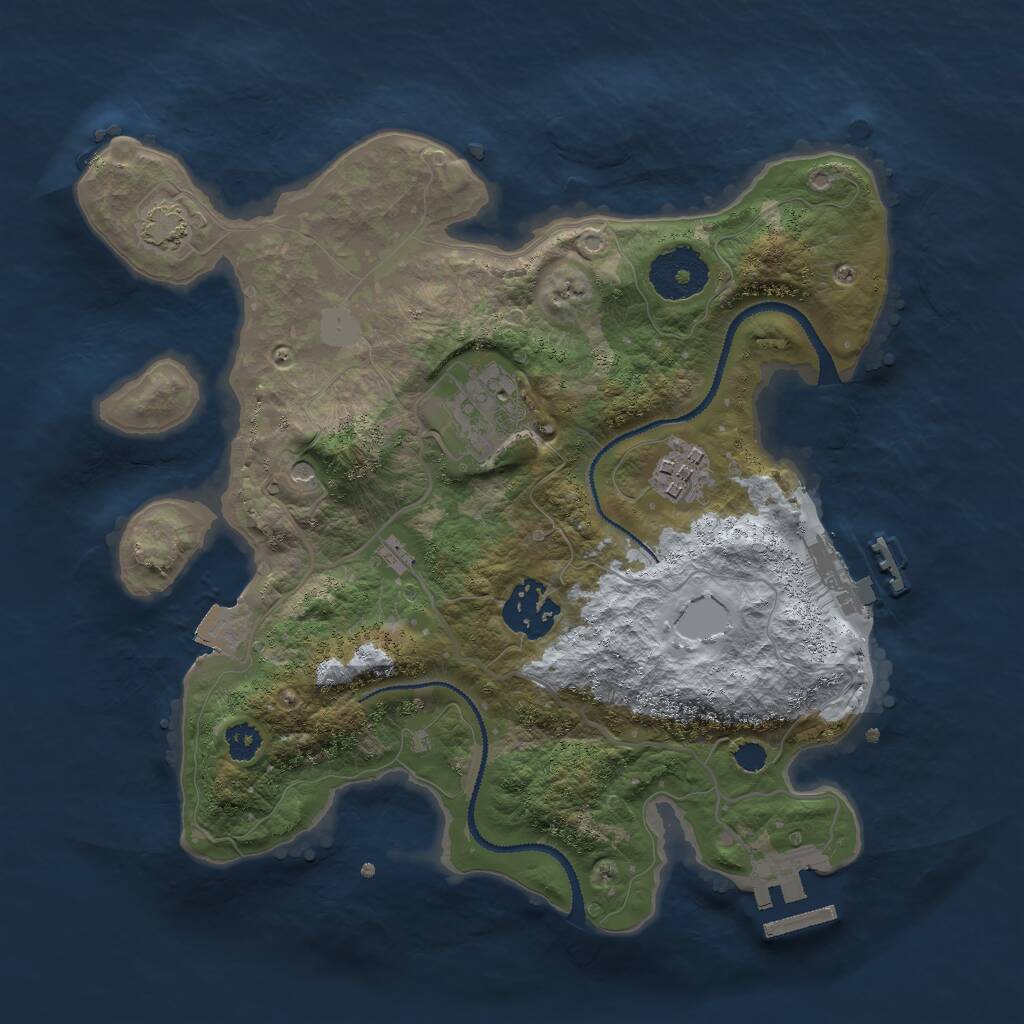 Rust Map: Procedural Map, Size: 2800, Seed: 495154659, 8 Monuments