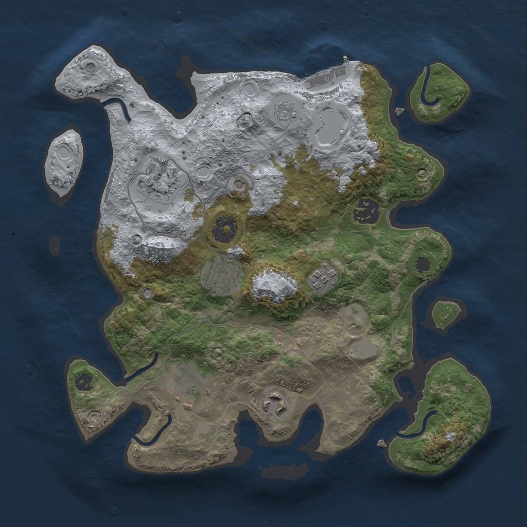 Rust Map: Procedural Map, Size: 3000, Seed: 19851, 14 Monuments