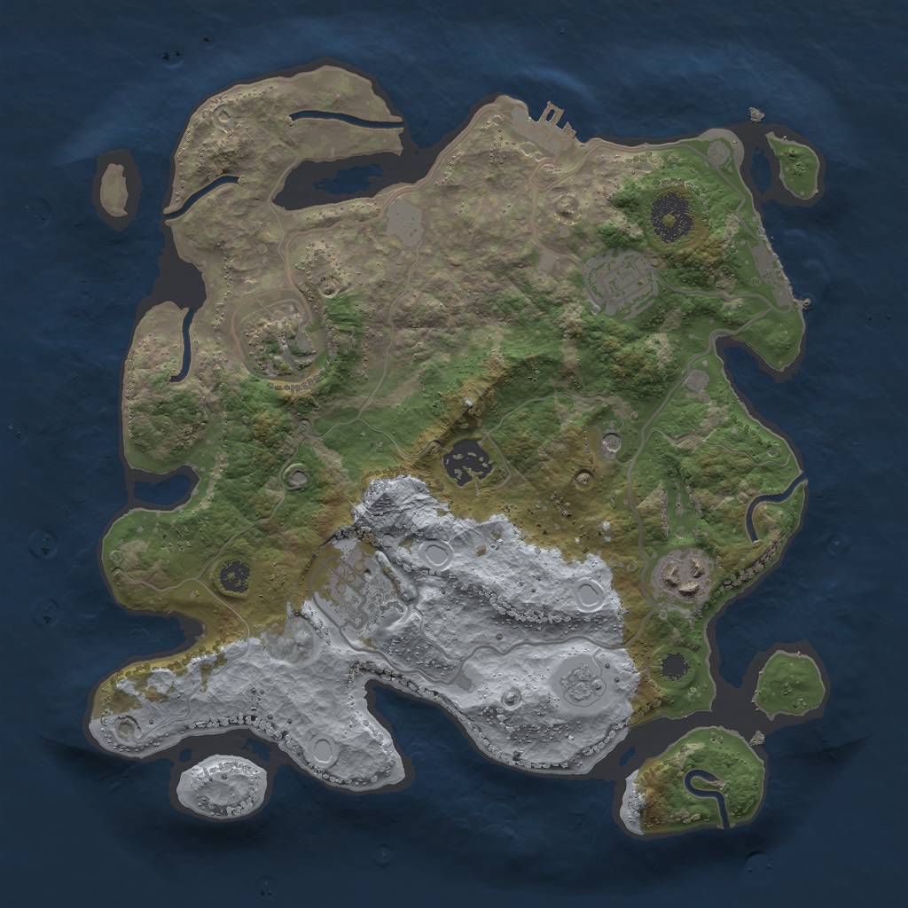 Rust Map: Procedural Map, Size: 3000, Seed: 32432, 14 Monuments