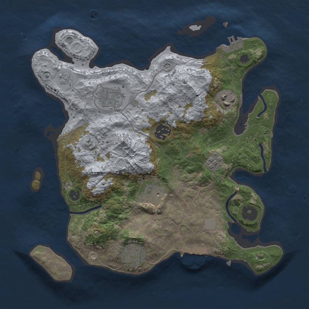 Rust Map: Procedural Map, Size: 3000, Seed: 1584652311, 15 Monuments