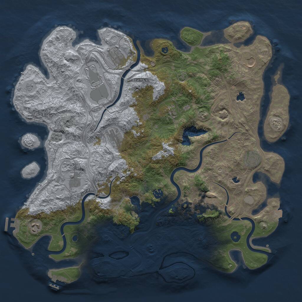 Rust Map: Procedural Map, Size: 4500, Seed: 8082012, 17 Monuments