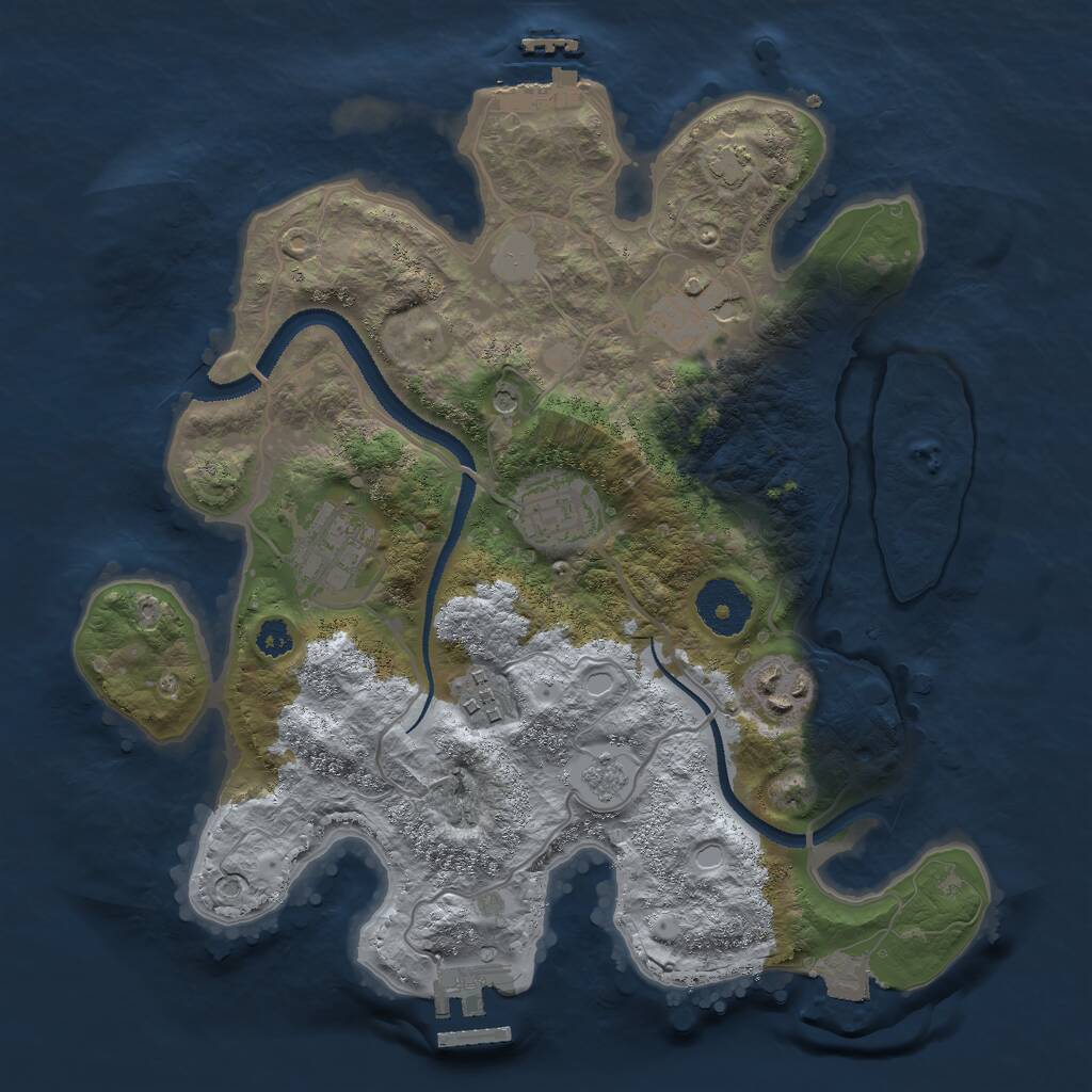 Rust Map: Procedural Map, Size: 3000, Seed: 10059, 11 Monuments