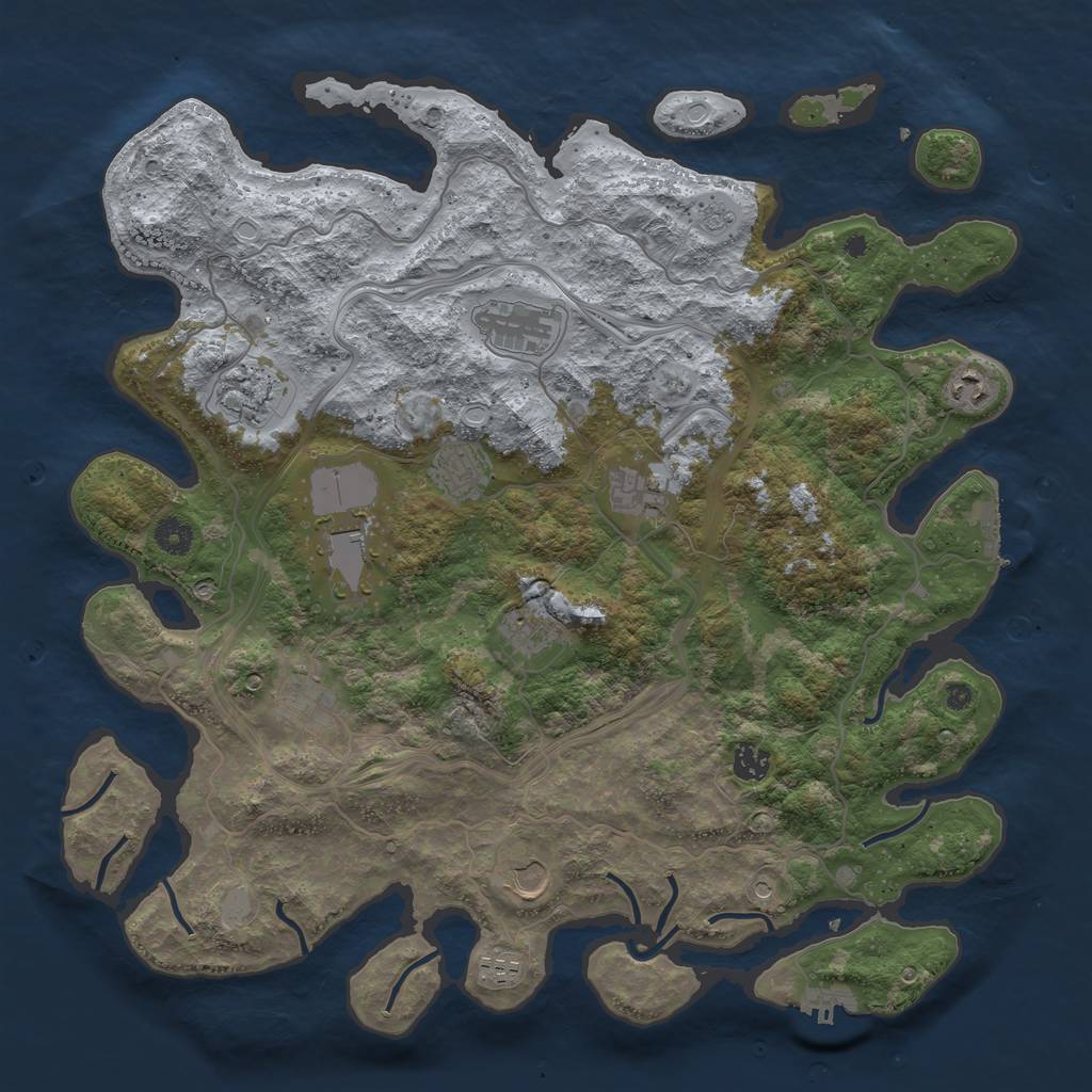 Rust Map: Procedural Map, Size: 4250, Seed: 1492514369, 20 Monuments