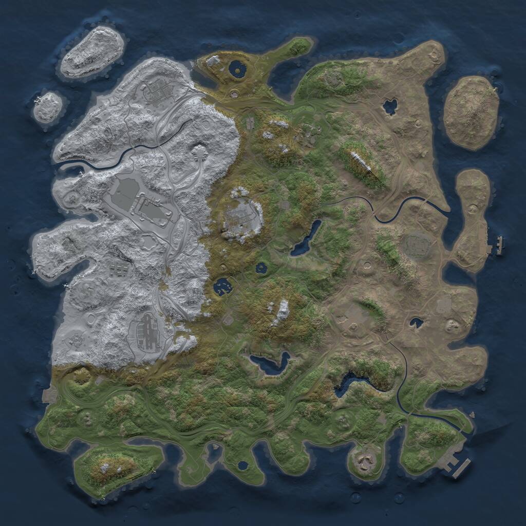 Rust Map: Procedural Map, Size: 4500, Seed: 1495089444, 16 Monuments