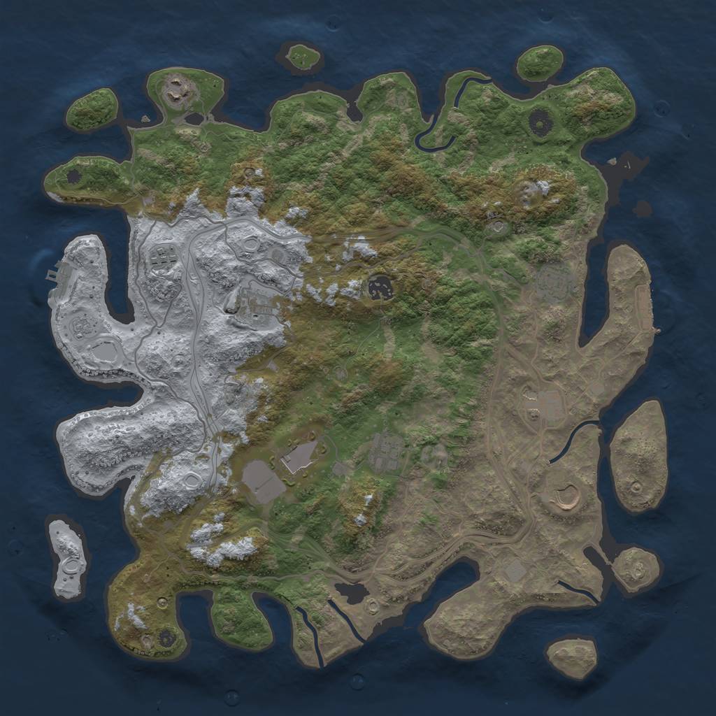 Rust Map: Procedural Map, Size: 4250, Seed: 5367891, 18 Monuments