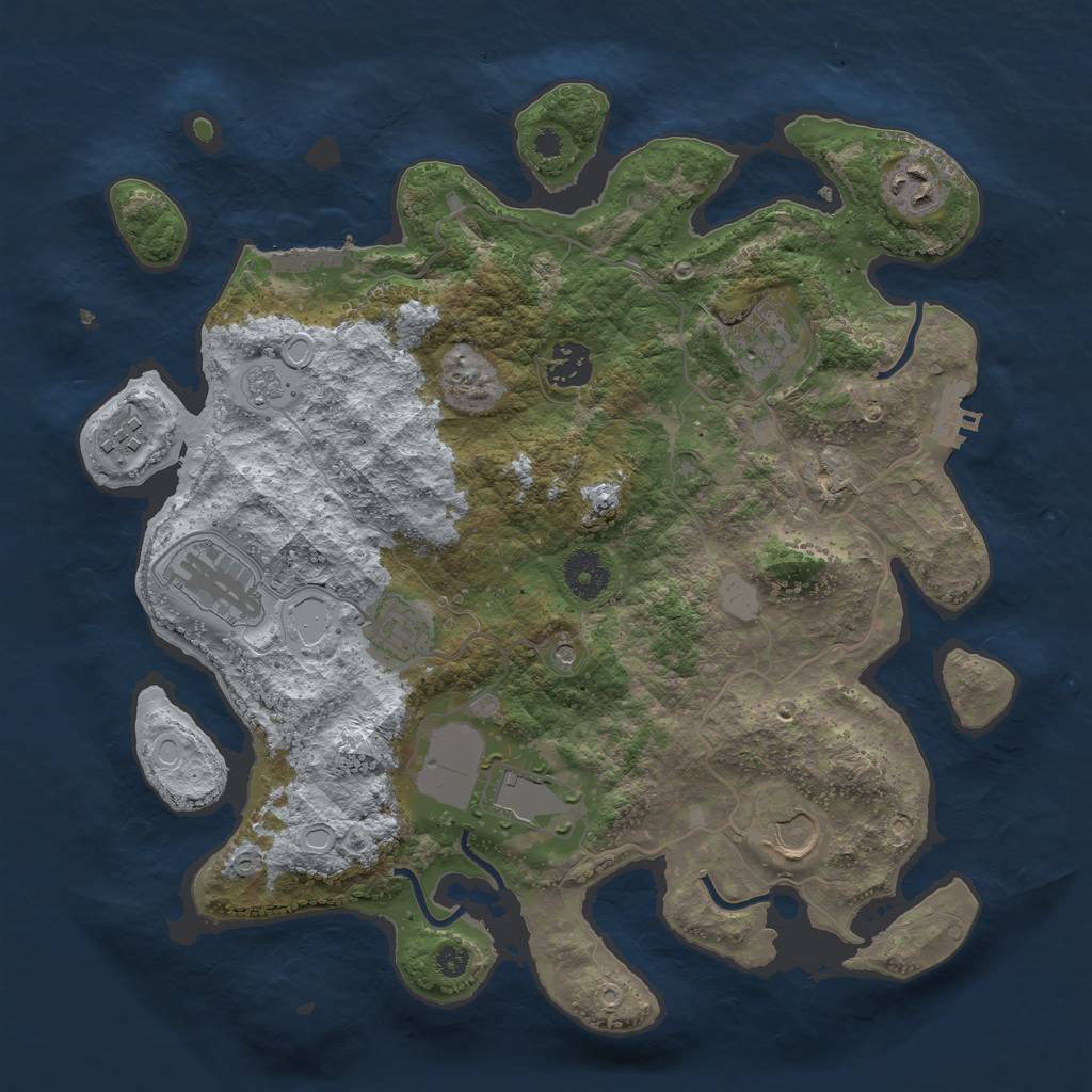 Rust Map: Procedural Map, Size: 3500, Seed: 7458758, 17 Monuments