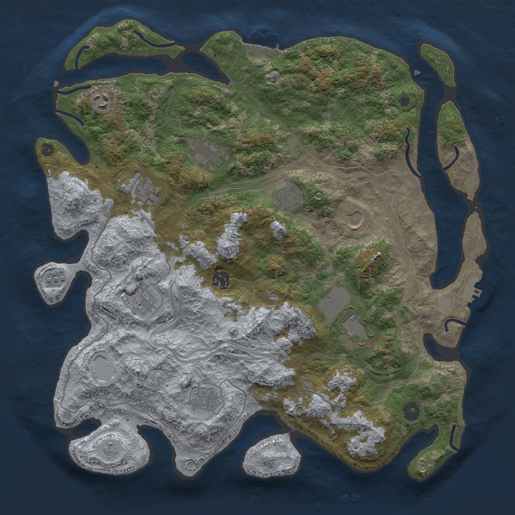 Rust Map: Procedural Map, Size: 4250, Seed: 6666, 19 Monuments
