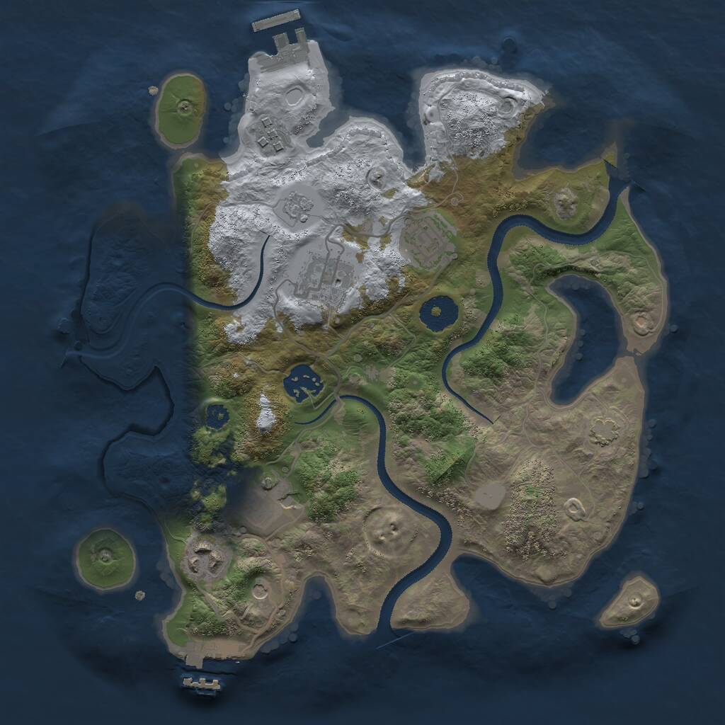 Rust Map: Procedural Map, Size: 3000, Seed: 1262559437, 12 Monuments