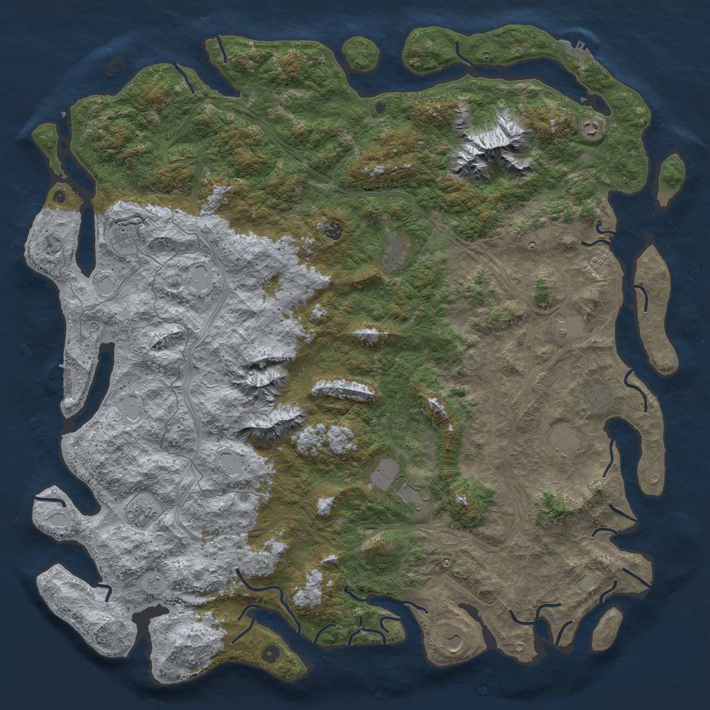 Rust Map: Procedural Map, Size: 6000, Seed: 404445353, 20 Monuments