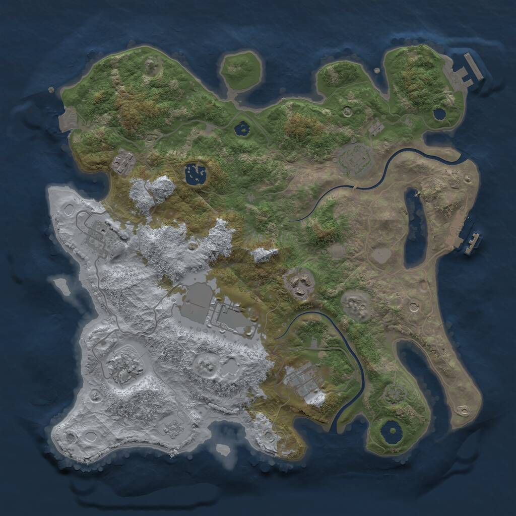 Rust Map: Procedural Map, Size: 3500, Seed: 1587273566, 14 Monuments