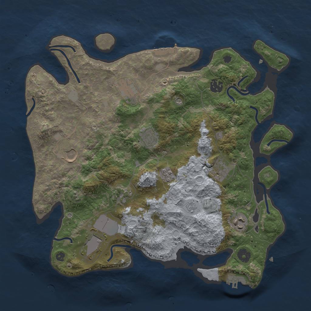 Rust Map: Procedural Map, Size: 3500, Seed: 20220824, 18 Monuments