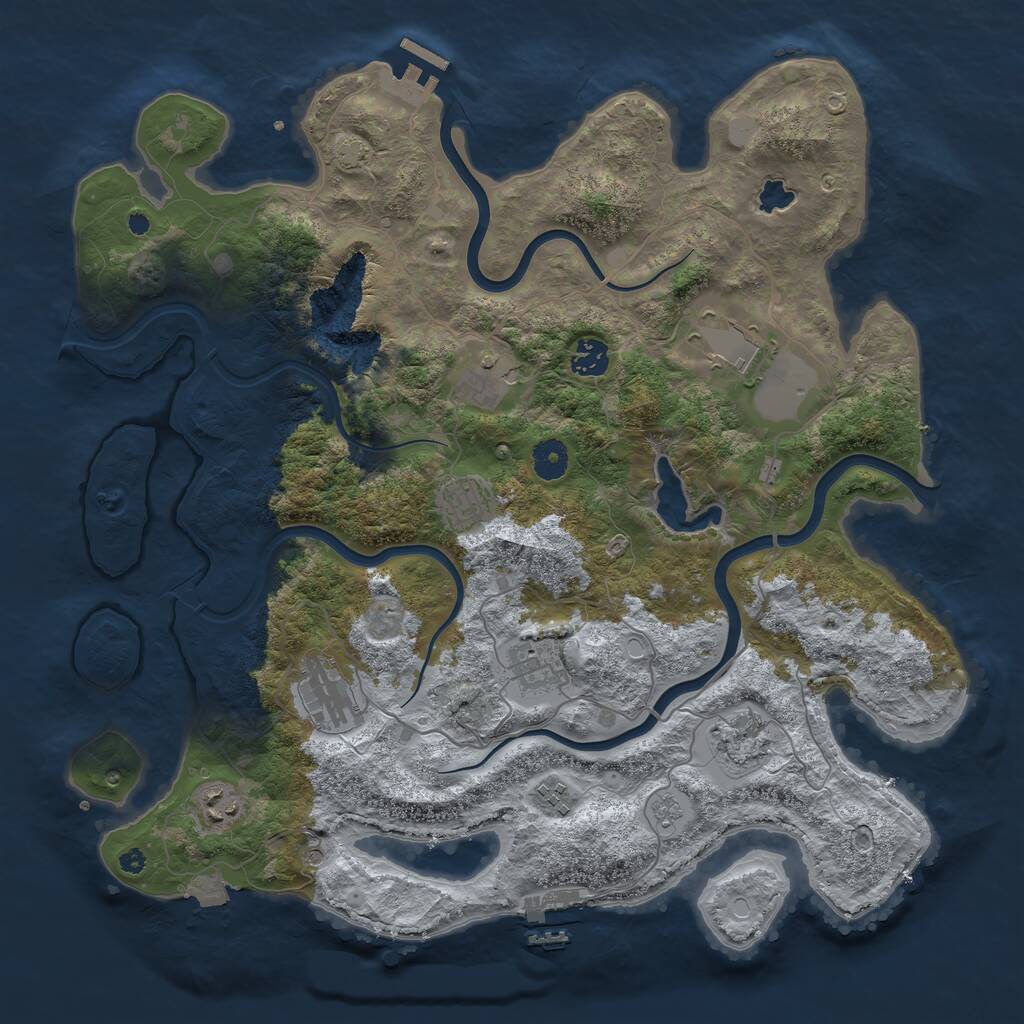 Rust Map: Procedural Map, Size: 4000, Seed: 3446, 15 Monuments
