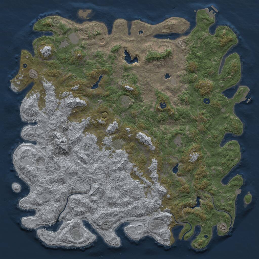 Rust Map: Procedural Map, Size: 6000, Seed: 2117792727, 17 Monuments