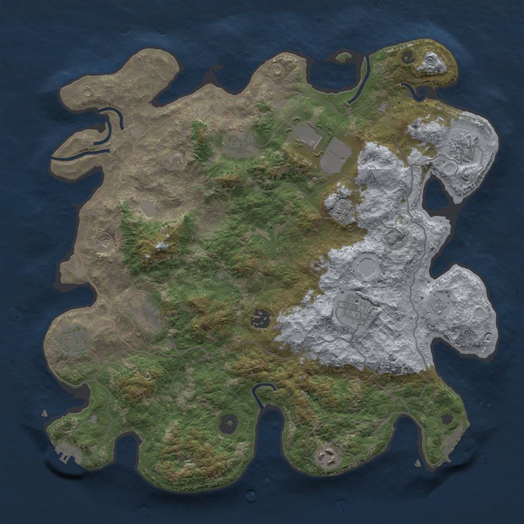 Rust Map: Procedural Map, Size: 4000, Seed: 1551726581, 16 Monuments