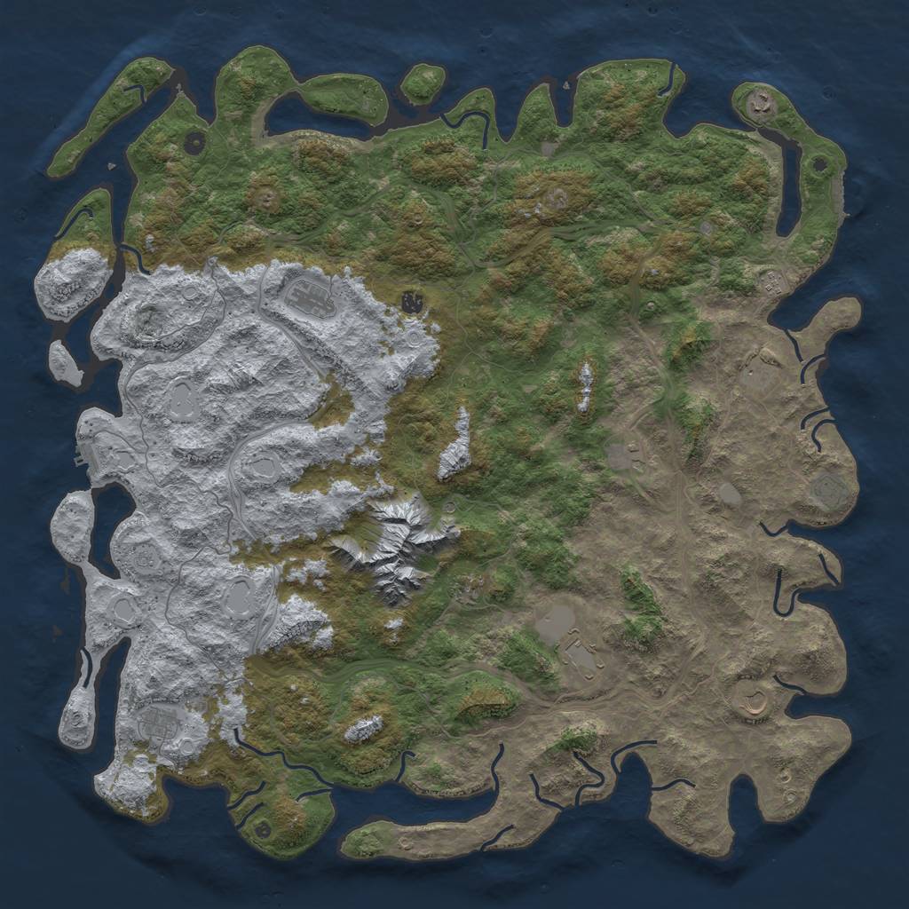 Rust Map: Procedural Map, Size: 6000, Seed: 1055503029, 20 Monuments