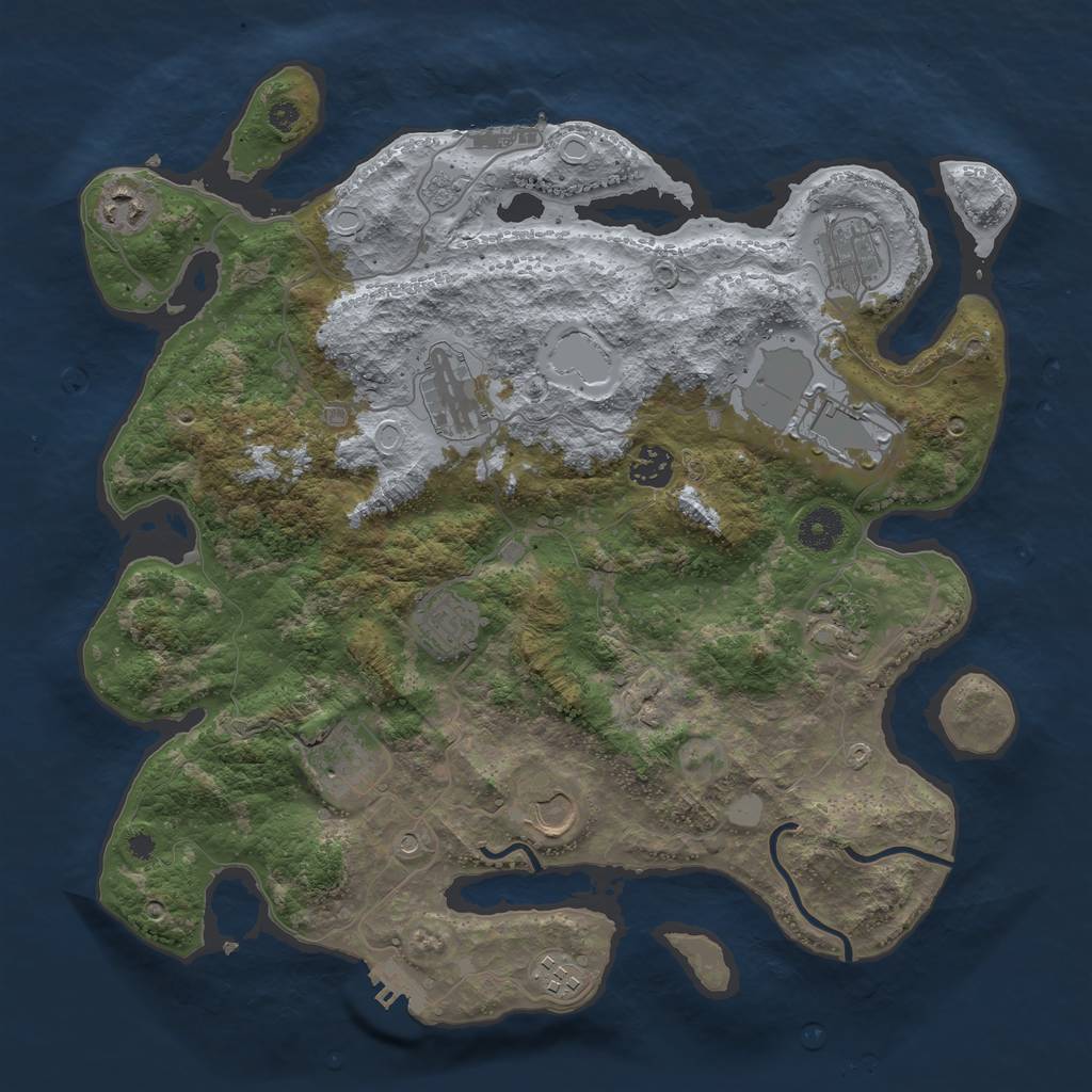 Rust Map: Procedural Map, Size: 3750, Seed: 109796932, 19 Monuments