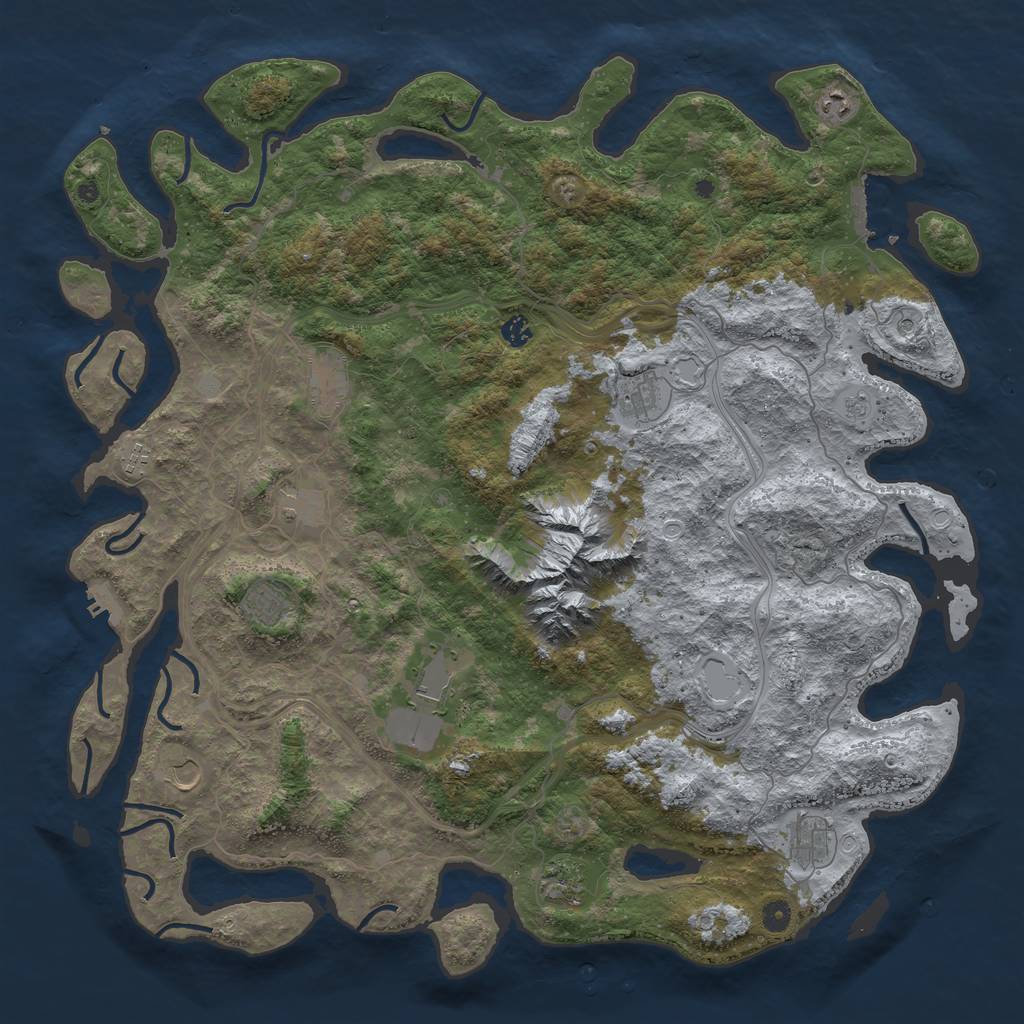 Rust Map: Procedural Map, Size: 5000, Seed: 245, 20 Monuments