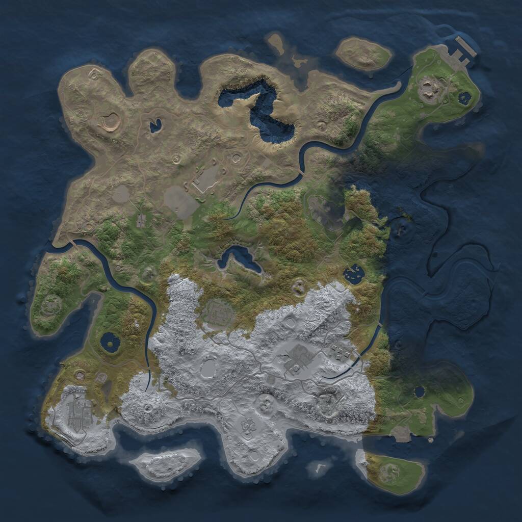 Rust Map: Procedural Map, Size: 4000, Seed: 4580154, 14 Monuments