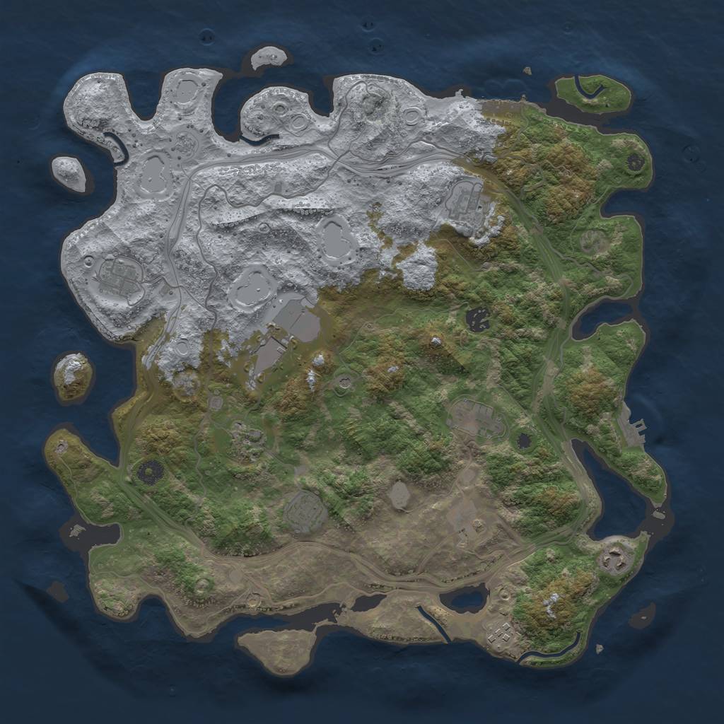 Rust Map: Procedural Map, Size: 4250, Seed: 4082022, 19 Monuments