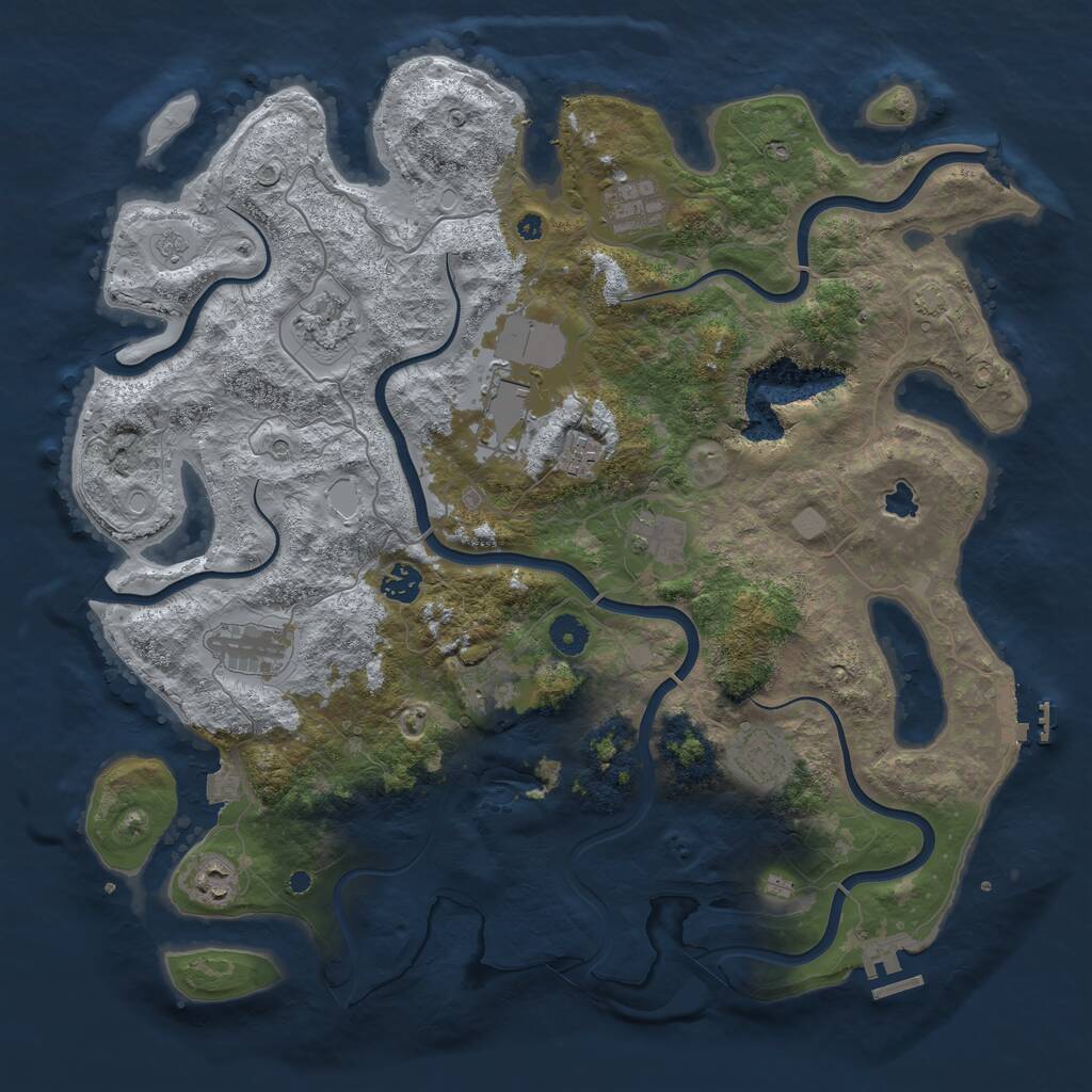 Rust Map: Procedural Map, Size: 4200, Seed: 420133769, 16 Monuments