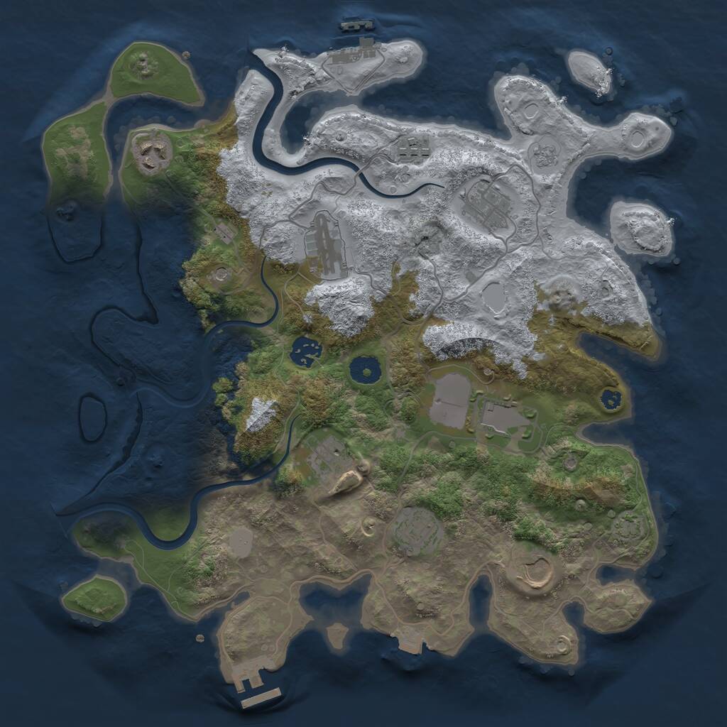 Rust Map: Procedural Map, Size: 3600, Seed: 12312, 15 Monuments
