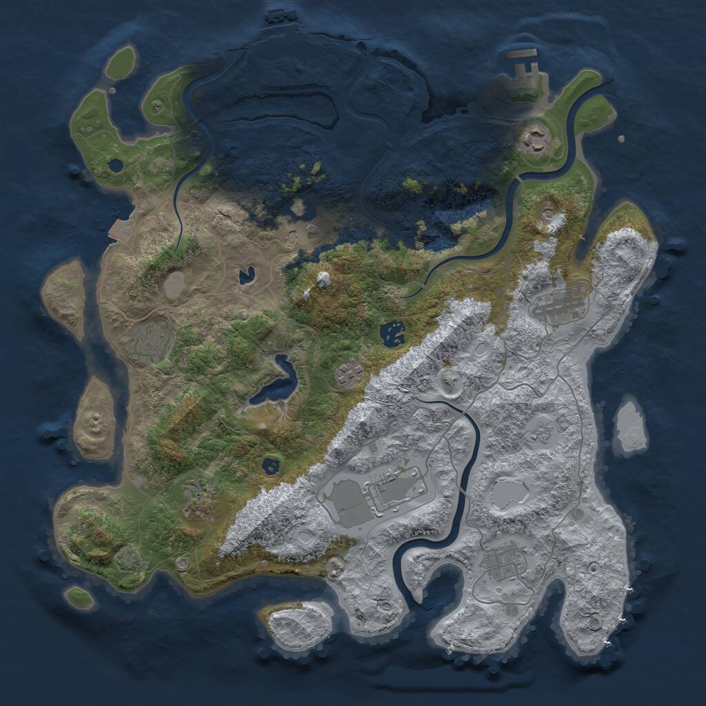 Rust Map: Procedural Map, Size: 4000, Seed: 8745851, 15 Monuments