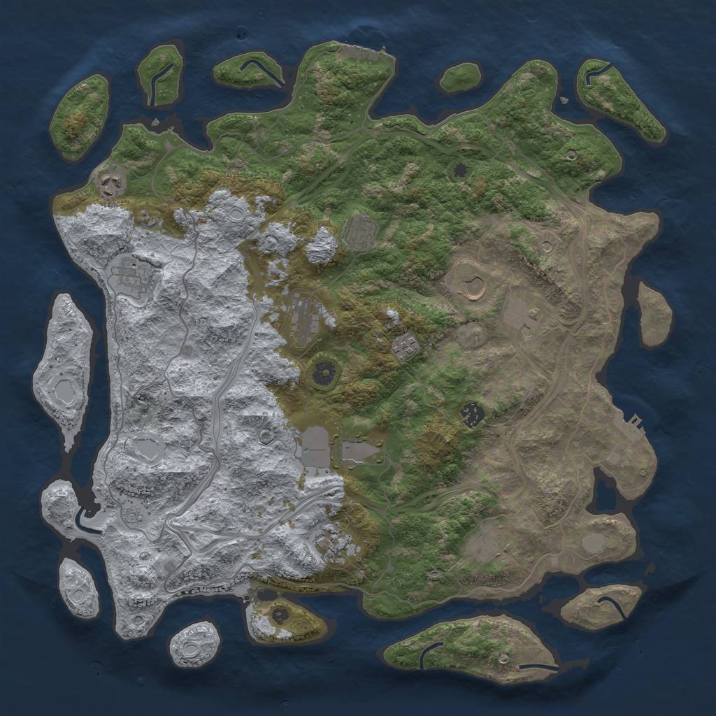 Rust Map: Procedural Map, Size: 4500, Seed: 1913848361, 20 Monuments
