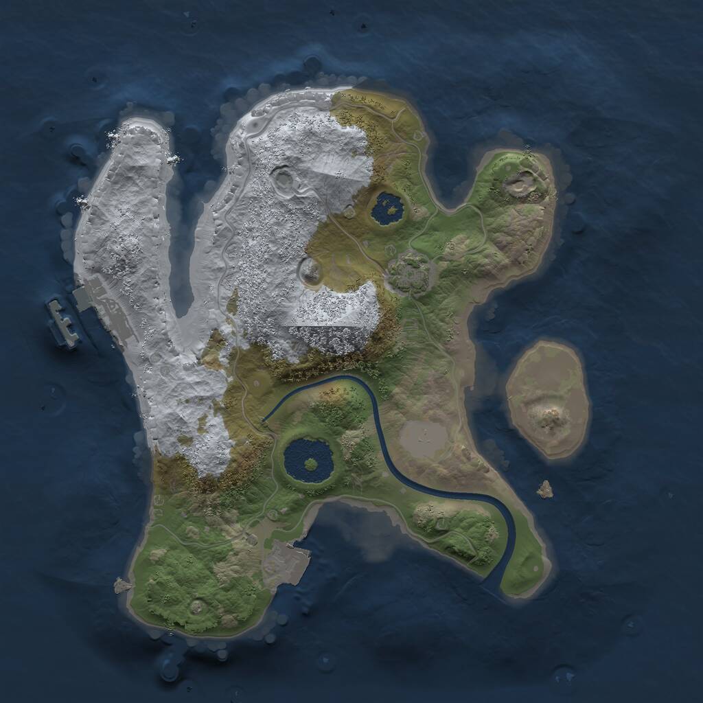 Rust Map: Procedural Map, Size: 2200, Seed: 136, 3 Monuments