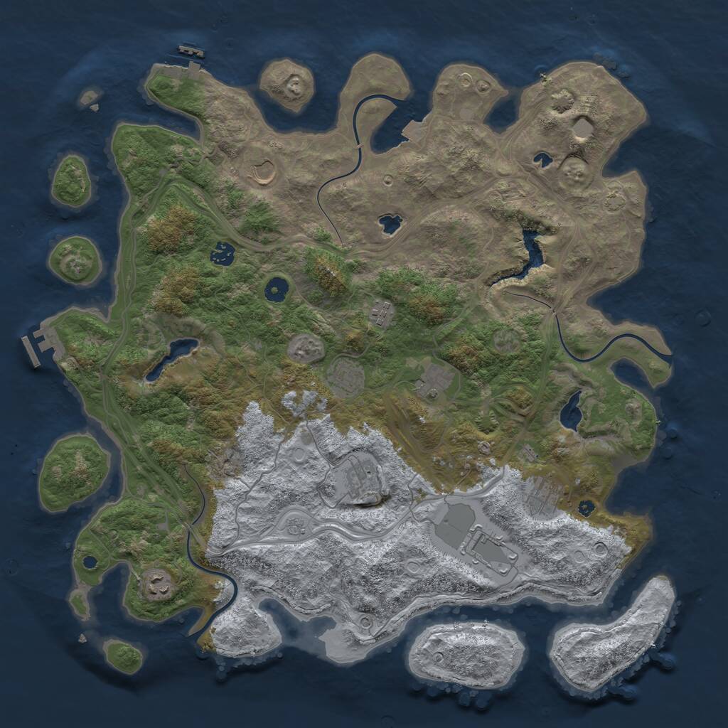 Rust Map: Procedural Map, Size: 4500, Seed: 675455, 15 Monuments