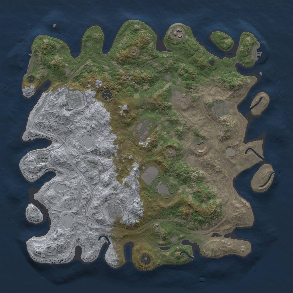 Rust Map: Procedural Map, Size: 4250, Seed: 114122, 19 Monuments