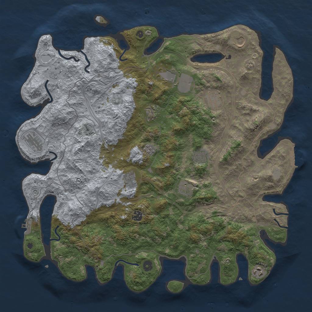 Rust Map: Procedural Map, Size: 4500, Seed: 77232073, 20 Monuments