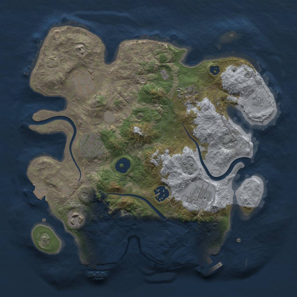 Rust Map: Procedural Map, Size: 3000, Seed: 1689363272, 13 Monuments