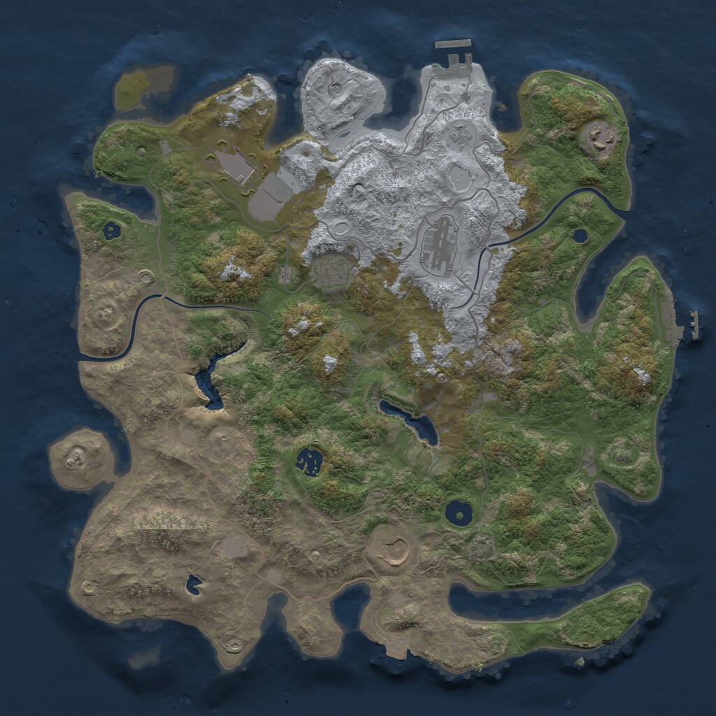 Rust Map: Procedural Map, Size: 4000, Seed: 4208, 12 Monuments