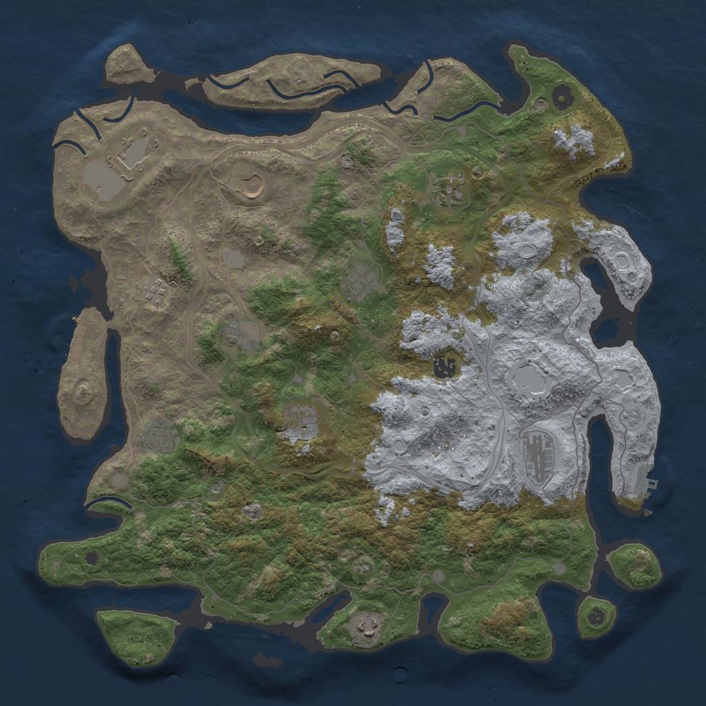 Rust Map: Procedural Map, Size: 4500, Seed: 23423, 20 Monuments