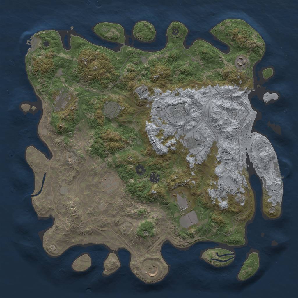 Rust Map: Procedural Map, Size: 4250, Seed: 1165149940, 20 Monuments