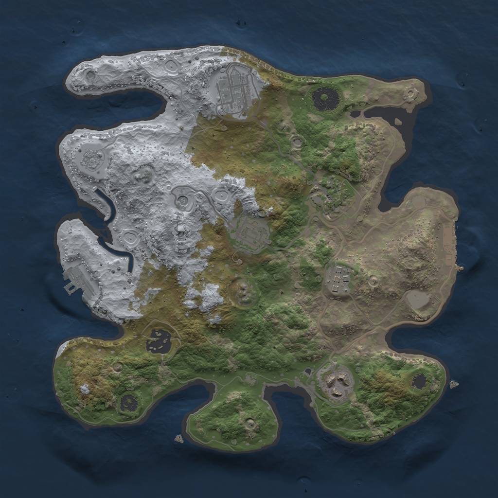 Rust Map: Procedural Map, Size: 2900, Seed: 12, 15 Monuments