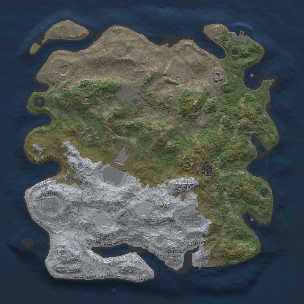 Rust Map: Procedural Map, Size: 4000, Seed: 898430, 19 Monuments
