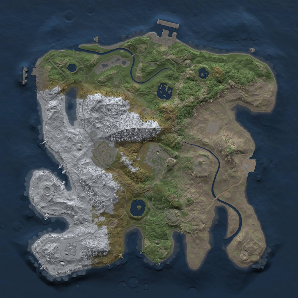 Rust Map: Procedural Map, Size: 2750, Seed: 1775370989, 8 Monuments